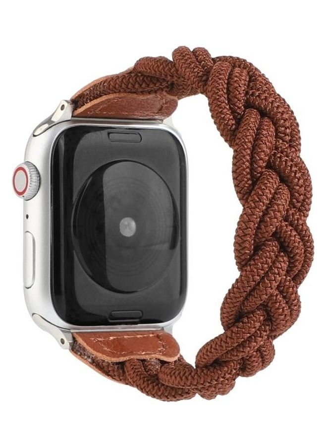 HuHa Elastic Woven Watchband For Apple Watch Series 7/6/SE/5/4/3/2/1 42/44/45mm Coffee  - Image 1