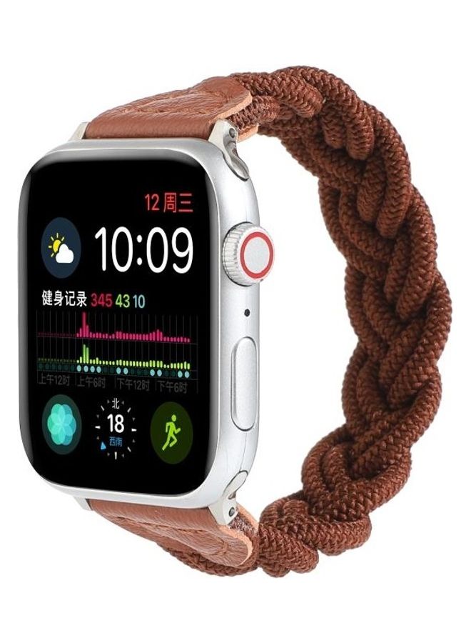 HuHa Elastic Woven Watchband For Apple Watch Series 7/6/SE/5/4/3/2/1 42/44/45mm Coffee  - Image 3