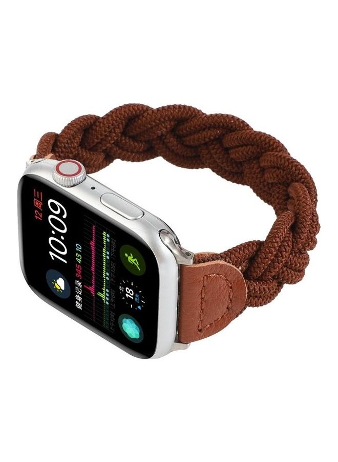 HuHa Elastic Woven Watchband For Apple Watch Series 7/6/SE/5/4/3/2/1 42/44/45mm Coffee  - Image 4