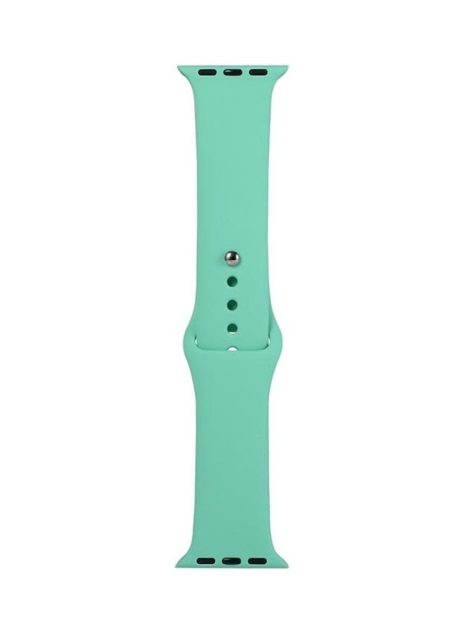 HuHa Silicone Replacement Strap, Short Section for Apple Watch Series 7/6/SE/5/4/3/2/1 38/40/41mm Green  - Image 1