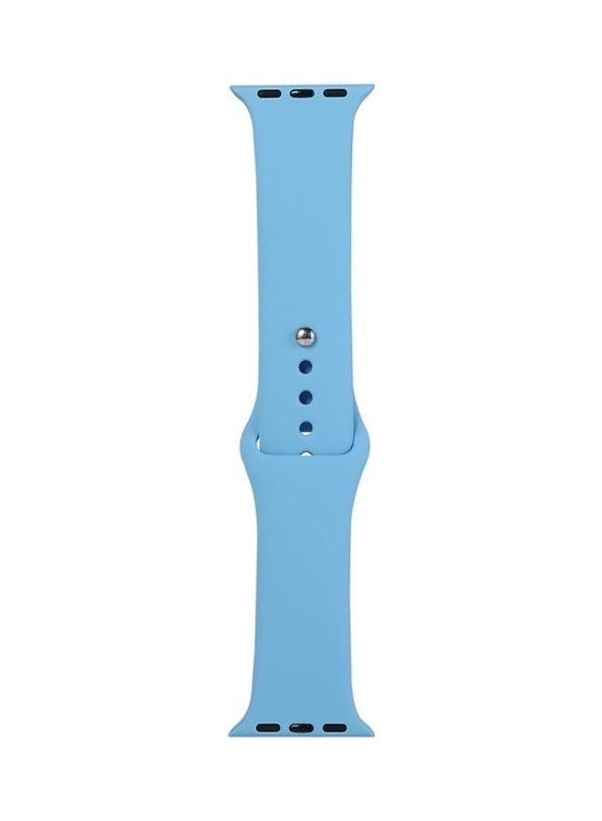HuHa Silicone Replacement Strap, Short Section for Apple Watch Series 7/6/SE/5/4/3/2/1 38/40/41mm Blue  - Image 1