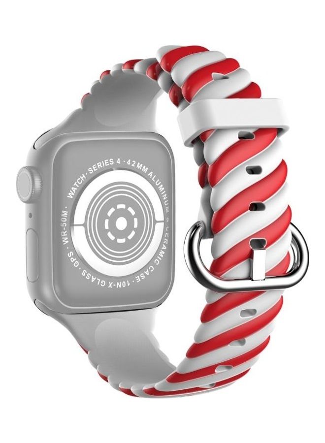 HuHa - Watchband For Apple Watch Series 7 6 & SE & 5 & 4  3 & 2 & 1 Red/White - Image 1