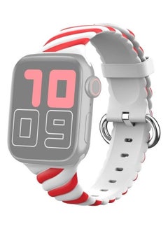Watchband For Apple Watch Series 7 6 & SE & 5 & 4  3 & 2 & 1 Red/White