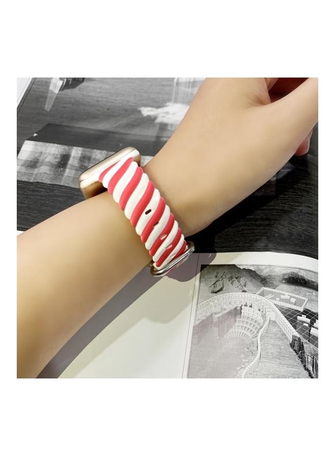 HuHa - Watchband For Apple Watch Series 7 6 & SE & 5 & 4  3 & 2 & 1 Red/White - Image 1