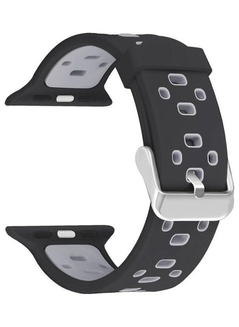 Ethnic Replacement Watchband for Apple Watch Series 1/2/3/4/5/6/7/SE 42/44/45mm Black/Grey