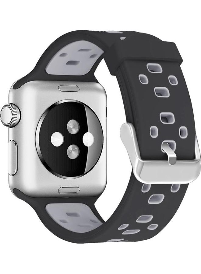HuHa - Ethnic Replacement Watchband for Apple Watch Series 1/2/3/4/5/6/7/SE 42/44/45mm Black/Grey - Image 1