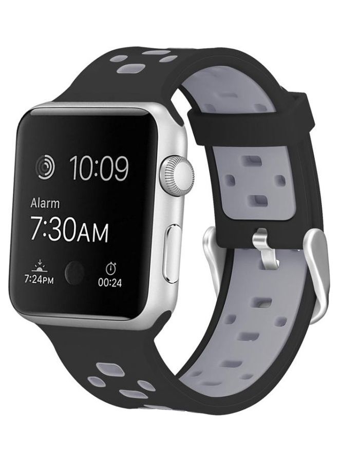 HuHa - Ethnic Replacement Watchband for Apple Watch Series 1/2/3/4/5/6/7/SE 42/44/45mm Black/Grey - Image 1