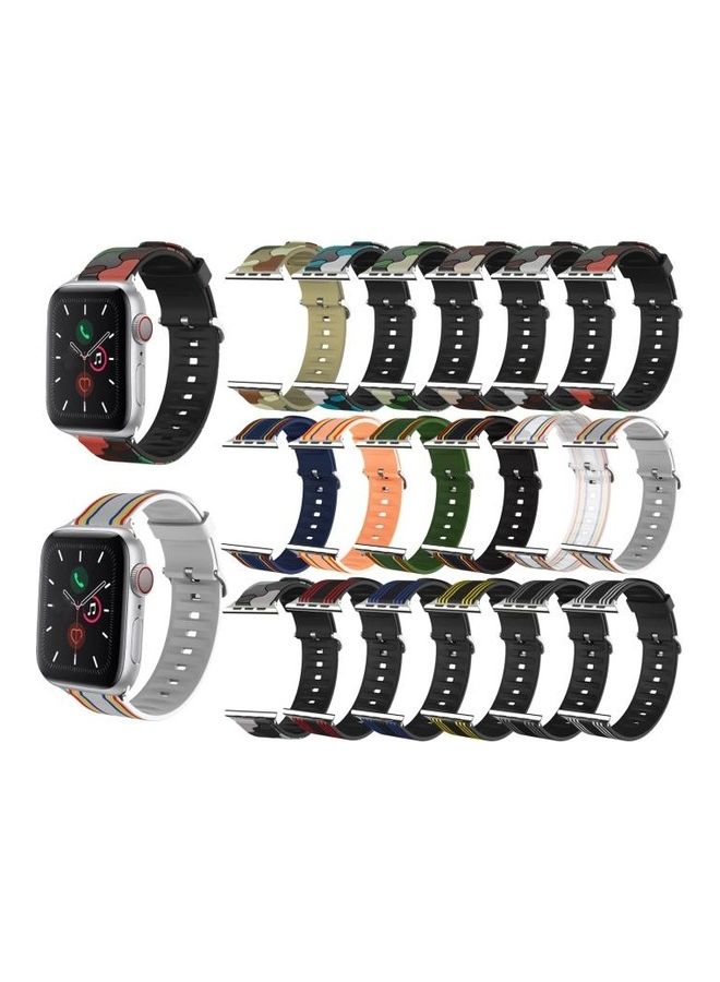 HuHa - Silicone Replaceable Watch Strap For Apple Watch Series 7/6/SE/5/4/3/2/1 41/40/38mm Multicolour - Image 1