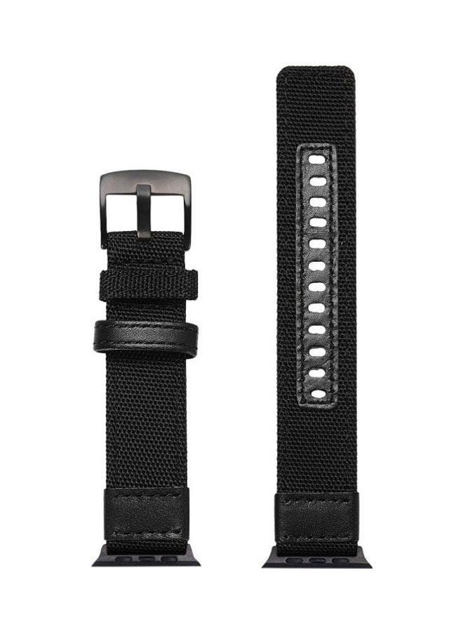 HuHa Nylon Watchband For Apple Watch Series 7/6/SE/5/4/3/2/1 45/44/42mm Black - Image 2
