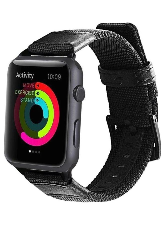 HuHa Nylon Watchband For Apple Watch Series 7/6/SE/5/4/3/2/1 45/44/42mm Black - Image 3