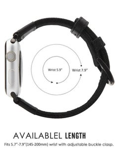 HuHa Nylon Watchband For Apple Watch Series 7/6/SE/5/4/3/2/1 45/44/42mm Black  - Image 4