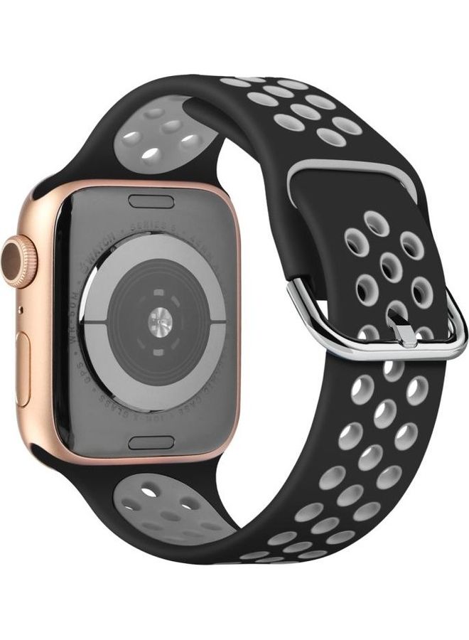 HuHa Ethnic Replacement Watchband for Apple Watch Series 1/2/3/4/5/6/7/SE 42/44/45mm Black/Grey - Image 1