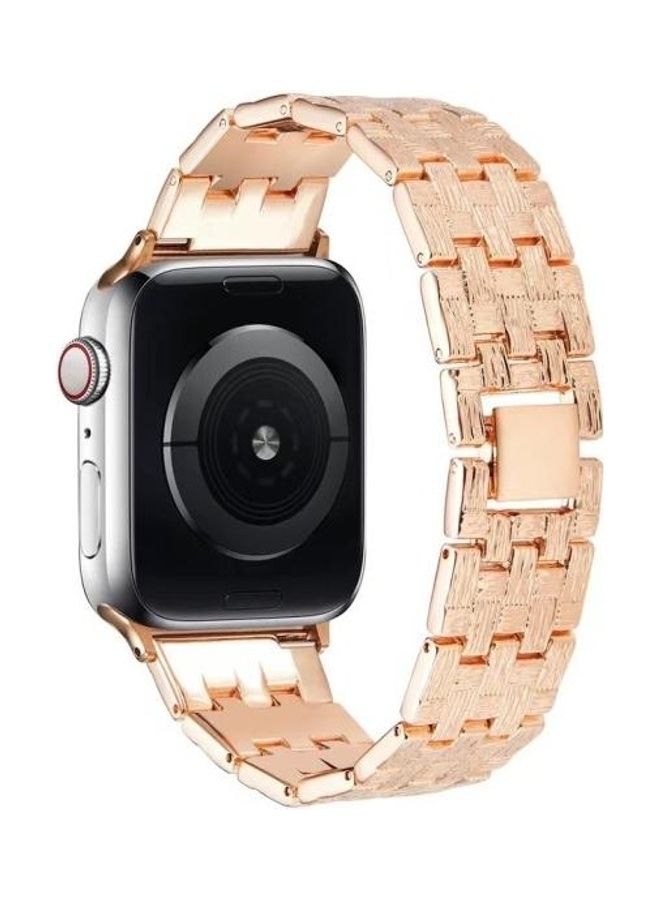 HuHa Woven Texture Stainless Steel Replacement Watchband For Apple Watch Series 7/6/SE/5/4/3/2/1 42/44/45mm Black - Image 4