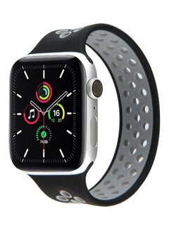 HuHa Elastic Silicone Watchband For Apple Watch Series 7/6/SE/5/4/3/2/1 38/40/41mm Black/Grey  - Image 3