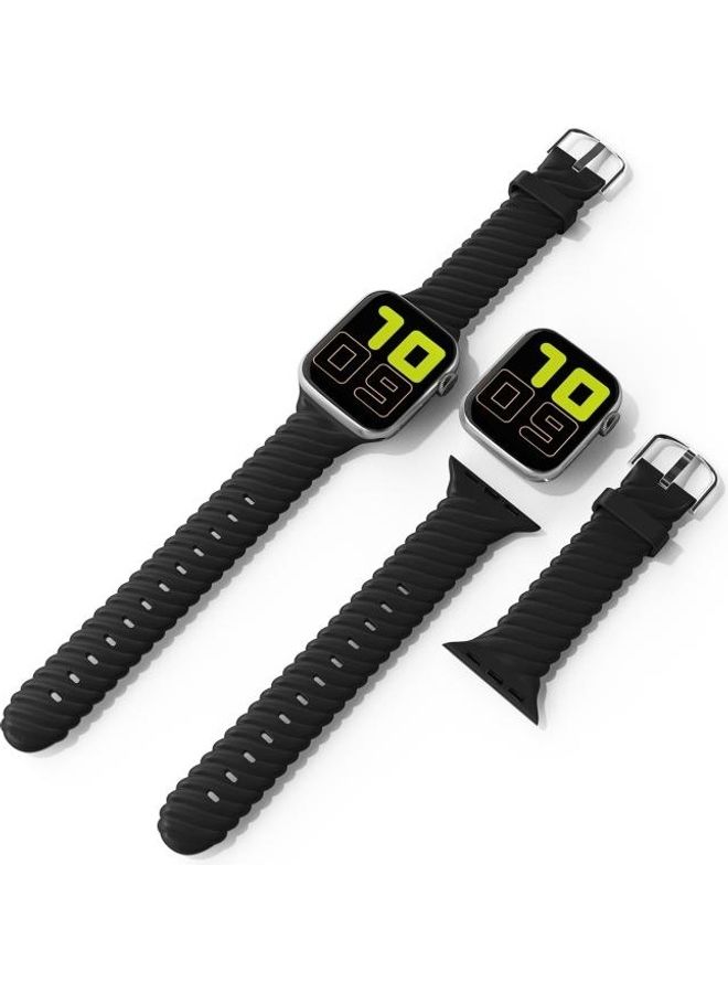 HuHa Ethnic Replacement Watchband for Apple Watch Series 1/2/3/4/5/6/7/SE 38/40/41mm Black - Image 5