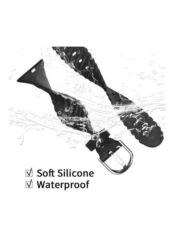 HuHa Ethnic Replacement Watchband for Apple Watch Series 1/2/3/4/5/6/7/SE 38/40/41mm Black - Image 3