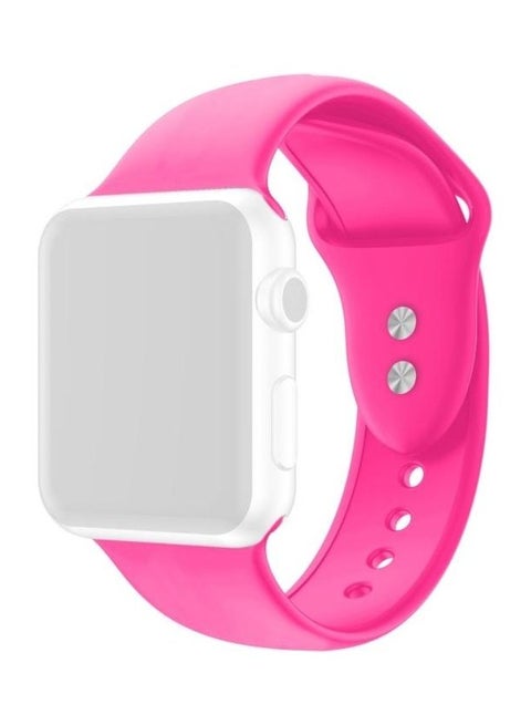Double Nail Replacement Watchband For Apple Watch Series 7 45Mm / 6 & Se & 5 & 4 44Mm / 3 & 2 & 1 42Mm Pink