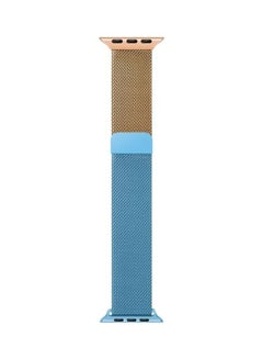 Ethnic Replacement Watchband For Apple Watch Series 1/2/3/4/5/6/7/SE 38-40-41mm Blue/Rose Gold