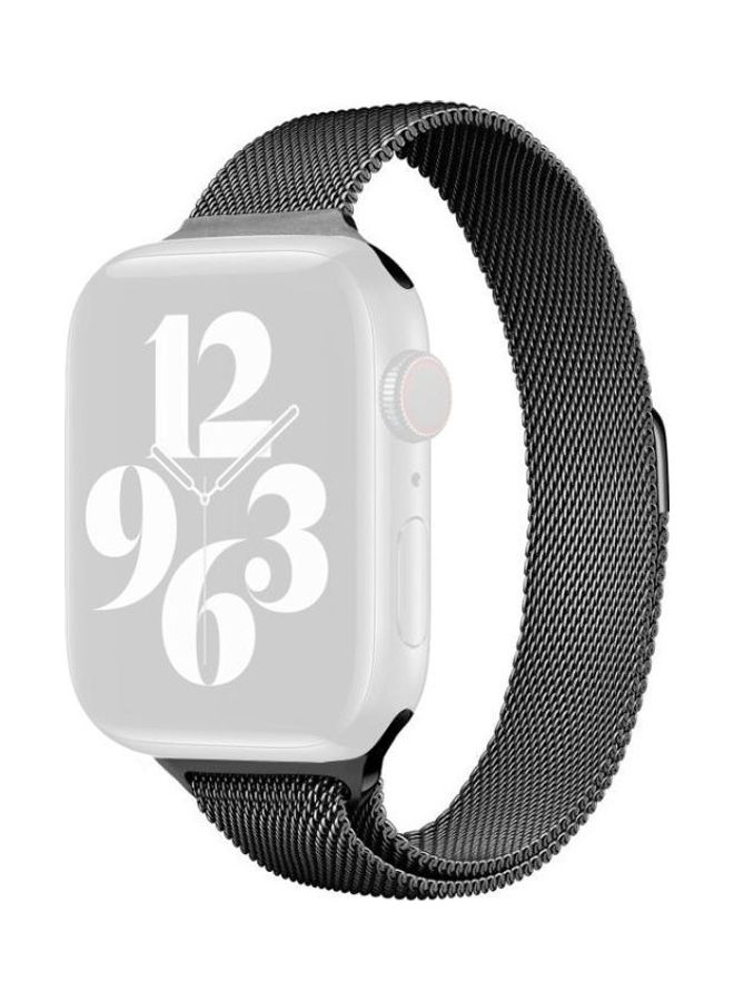 HuHa Milan Loopback Small Waist Replacement Watchband For Apple Watch Series 7/6/5/4/3/2/1/SE 45/44/42mm Black - Image 1