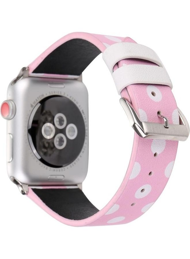 HuHa Fashion Dot Series Watchband For Apple Watch Series 7 45Mm / 6 & Se & 5 & 4 44Mm / 3 & 2 & 1 42Mm Pink/White  - Image 1