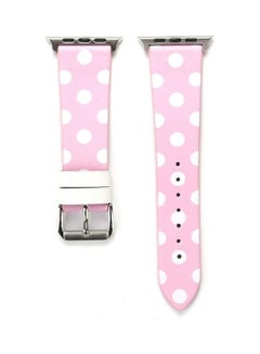 HuHa Fashion Dot Series Watchband For Apple Watch Series 7 45Mm / 6 & Se & 5 & 4 44Mm / 3 & 2 & 1 42Mm Pink/White  - Image 2