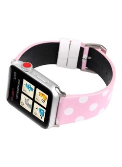 HuHa Fashion Dot Series Watchband For Apple Watch Series 7 45Mm / 6 & Se & 5 & 4 44Mm / 3 & 2 & 1 42Mm Pink/White  - Image 5