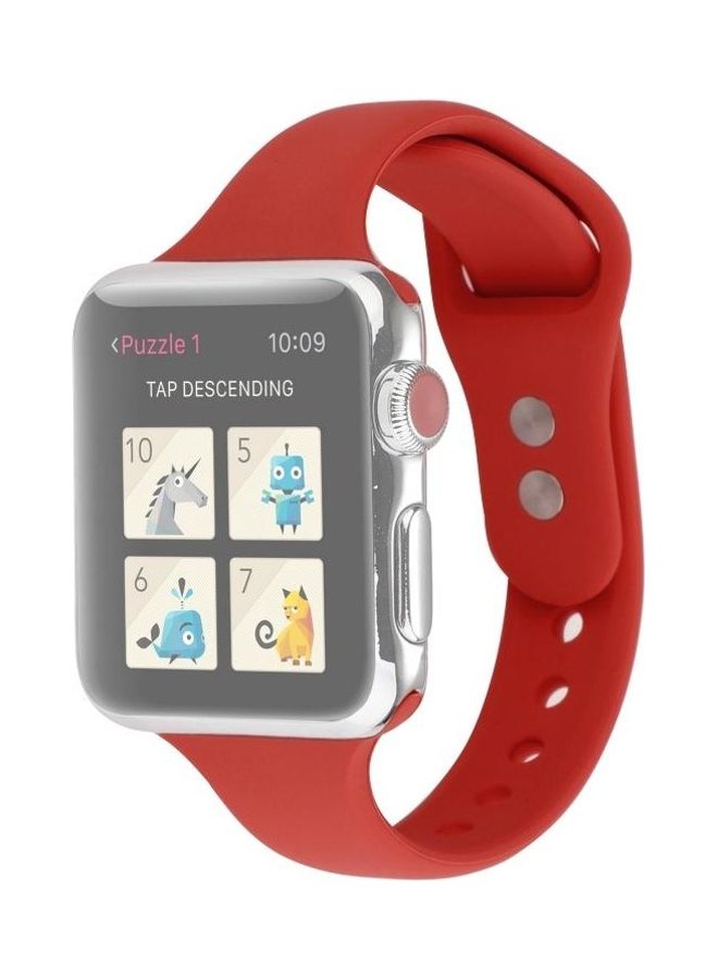 HuHa Double Buckle Replacement Wrist Strap For Apple Watch 5 & 4 44Mm / 3 & 2 & 1 42Mm Rose Red - Image 1