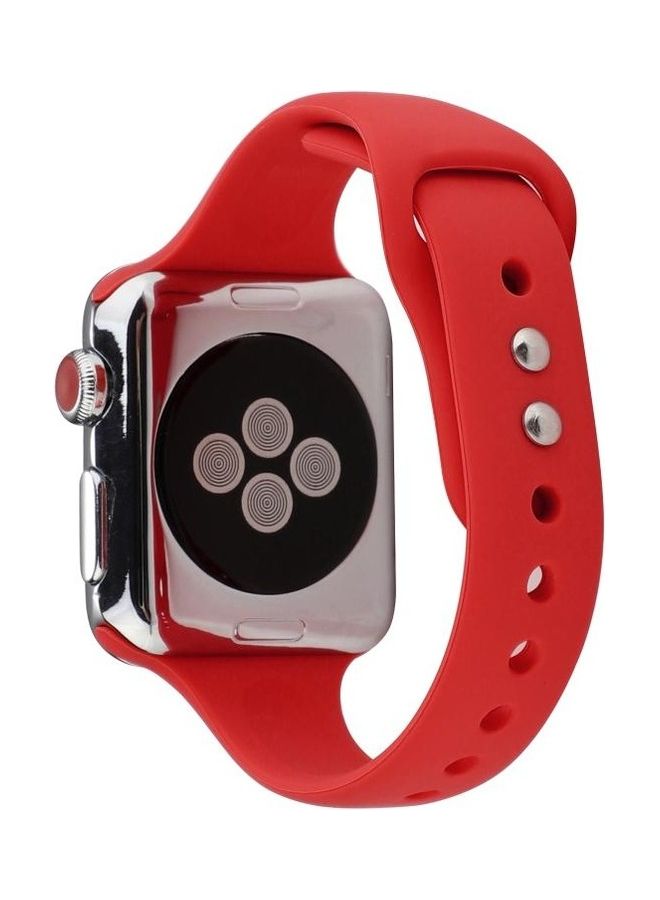 HuHa Double Buckle Replacement Wrist Strap For Apple Watch 5 & 4 44Mm / 3 & 2 & 1 42Mm Rose Red - Image 4