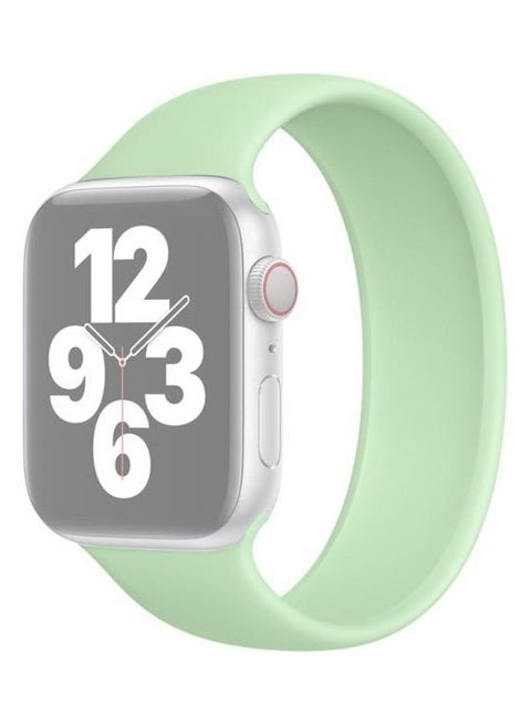 Elastic Silicone Replacement Wrist Strap Watchband For Apple Watch Series 7/6/SE/5/4/3/2/1 38/40/41mm Green