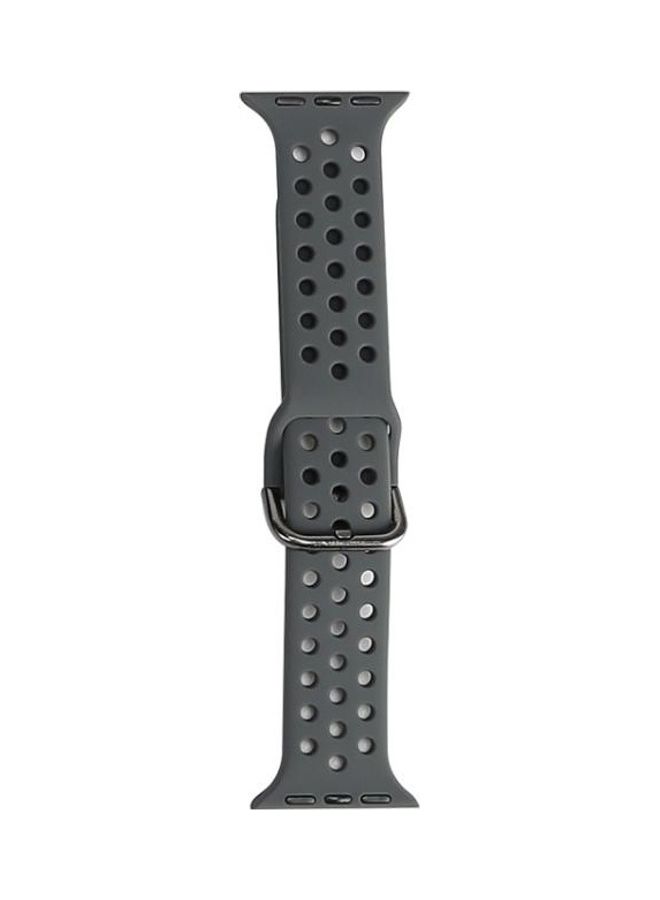 HuHa Silicone Replacement Watchband For Apple Watch Series 7/6/SE/5/4/3/2/1 38/40/41mm Deep Olive - Image 1