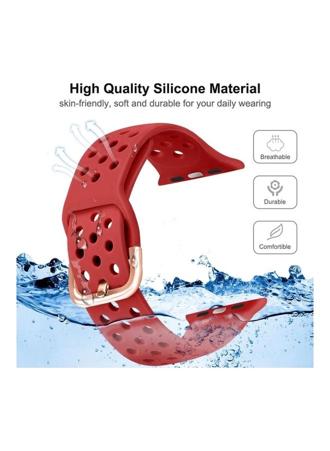 HuHa Silicone Replacement Watchband For Apple Watch Series 7/6/SE/5/4/3/2/1 38/40/41mm Deep Olive - Image 4