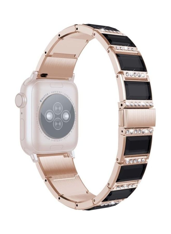 HuHa Replacement Watchbands For Apple Watch Series 7 45mm/6 & SE & 5 & 4 44mm/3 & 2 & 1 42mm Gold/Black - Image 1