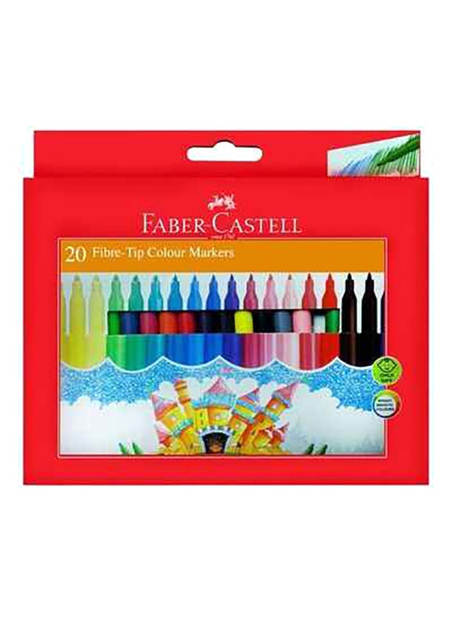 FABER-CASTELL - 20-Piece Fiber Tip Colour Marker Multicolour - Image 1