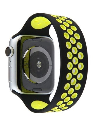 Watchband For Apple Watch Series 7 45mm/6 & SE & 5 & 4 44mm/3 & 2 & 1 42mm, Length: 170mm Black Yellow - v1634553691/N51416612A_1