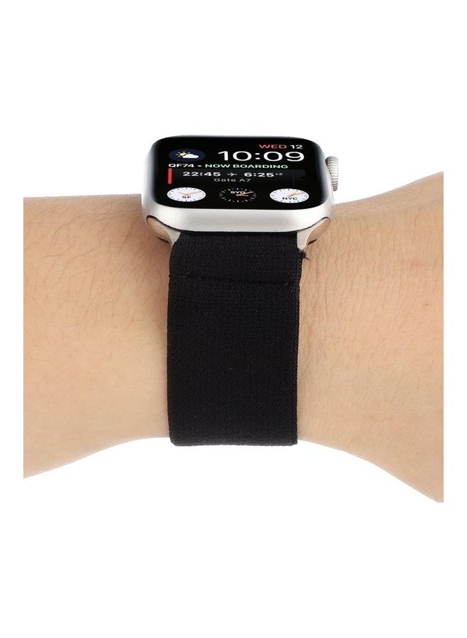 HuHa Ethnic Replacement Watchband For Apple Watch Series 1/2/3/4/5/6/7/SE 38/40/41mm Black - Image 4