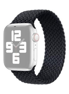 Nylon Single-Turn Braided Watchband For Apple Watch Series 7/6/SE/5/4/3/2/1 45/44/42mm, Length:155mm Black