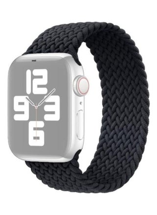 Nylon Single-Turn Braided Watchband For Apple Watch Series 7/6/SE/5/4/3/2/1 45/44/42mm, Length:155mm Black - v1634553712/N51415862A_1