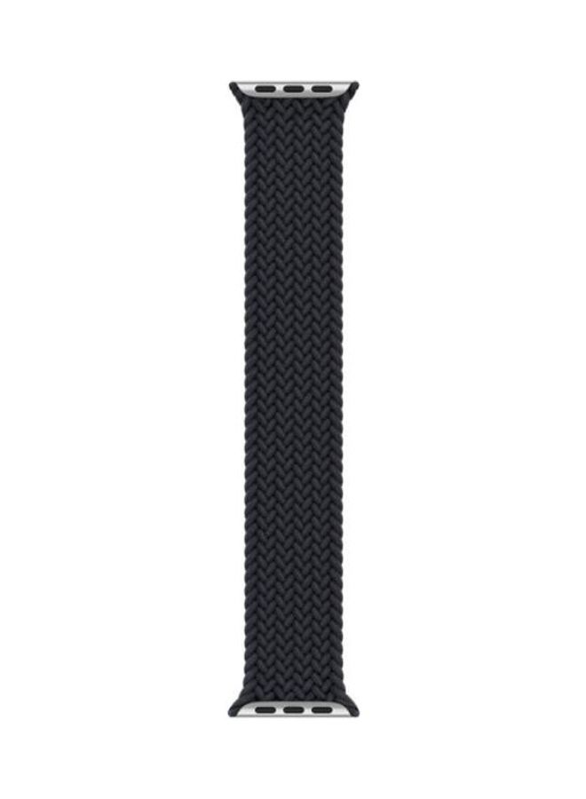 HuHa - Nylon Single-Turn Braided Watchband For Apple Watch Series 7/6/SE/5/4/3/2/1 45/44/42mm, Length:155mm Black - Image 1