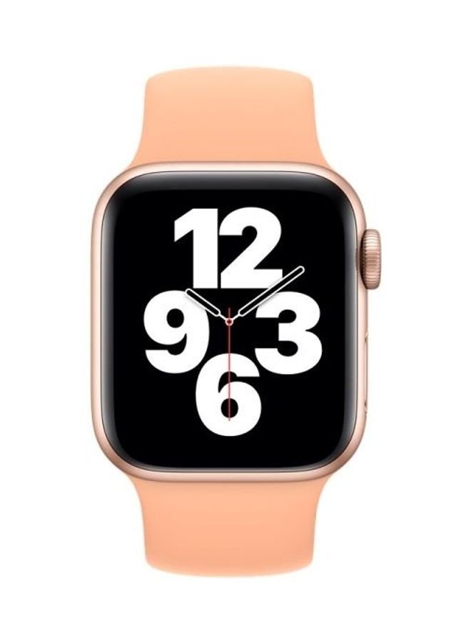 HuHa Solid Colour Elastic Silicone Replacement Wrist Strap Watchband, Size:S 130mm for Apple Watch Series 7/6/SE/5/4/3/2/1 38/40/41mm Cantaloupe - Image 3