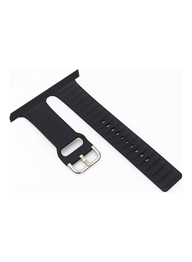 HuHa Silicone Replacement Strap Watchband For Apple Watch Series 7/6/SE/5/4/3/2/1 45/44/42mm Black - Image 1