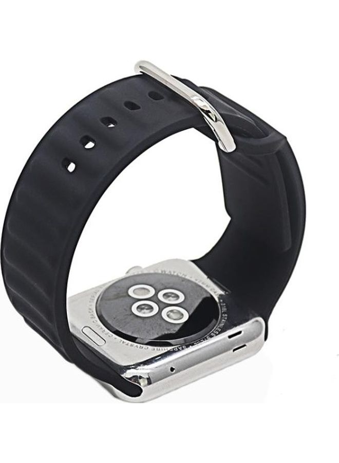 HuHa Silicone Replacement Strap Watchband For Apple Watch Series 7/6/SE/5/4/3/2/1 45/44/42mm Black - Image 2