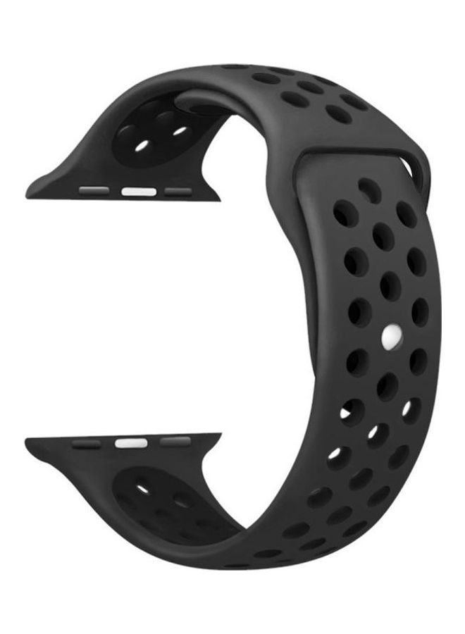HuHa Sport Silicone Watchband Standard Edition For Apple Watch Series 7/6/SE/5/4/3/2/1 45/44/42mm Black - Image 4