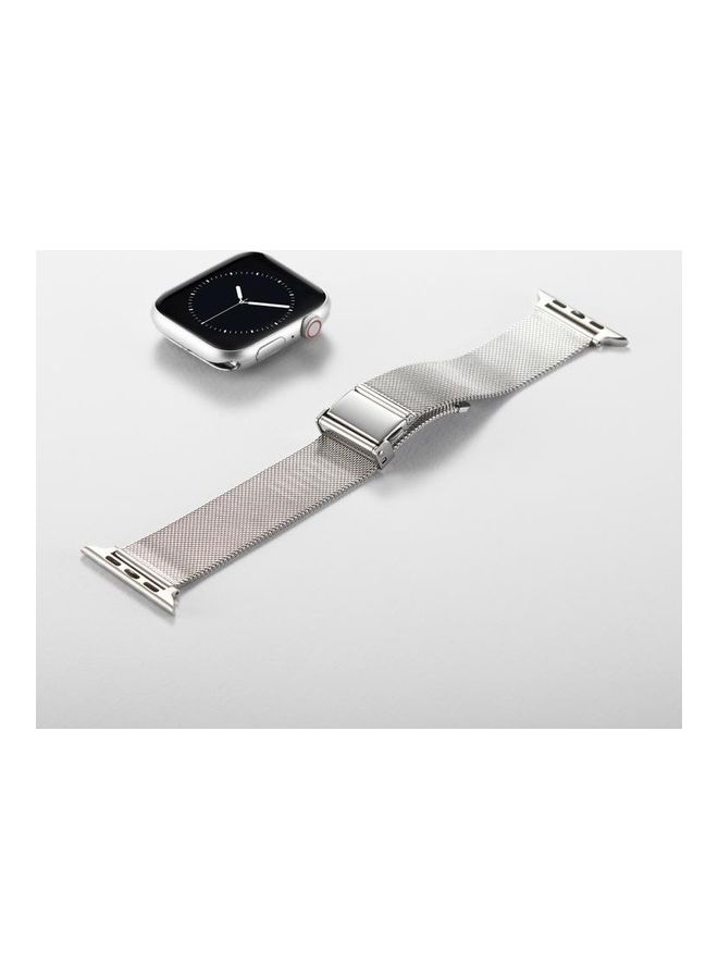 HuHa Watchband For Apple Watch Series 7 6 & SE & 5 & 4  3 & 2 & 1 Silver - Image 3