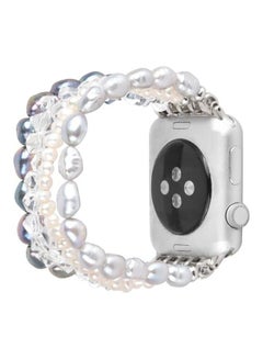 Pearl Crystal Watchband For Apple Watch 5 & 4 40mm/3 & 2 & 1 38mm Pearl/White Crystal