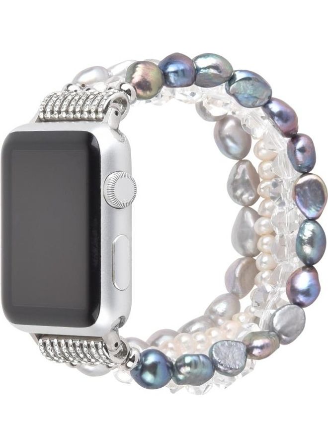 HuHa - Pearl Crystal Watchband For Apple Watch 5 & 4 40mm/3 & 2 & 1 38mm Pearl/White Crystal - Image 1