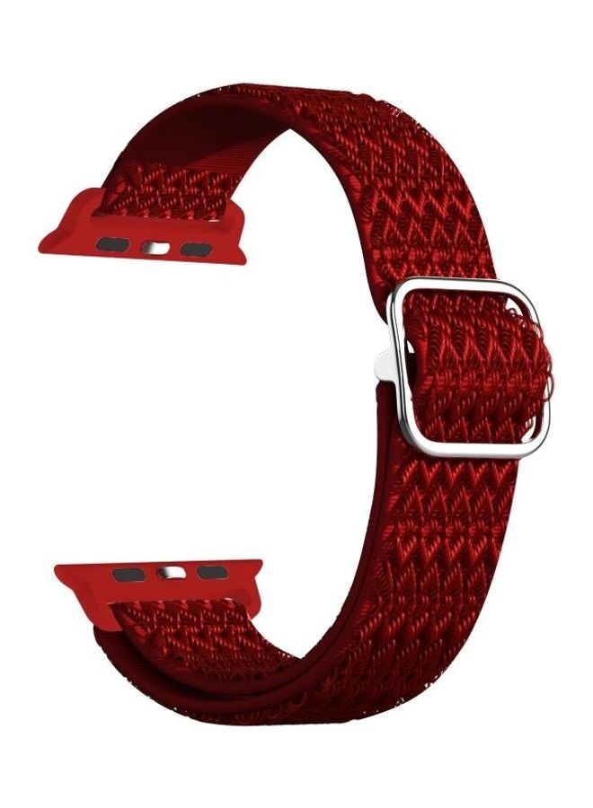 HuHa Replacement Watchband For Apple Watch Series 7 45mm/6 & SE & 5 & 4 44mm/3 & 2 & 1 42mm Red - Image 1