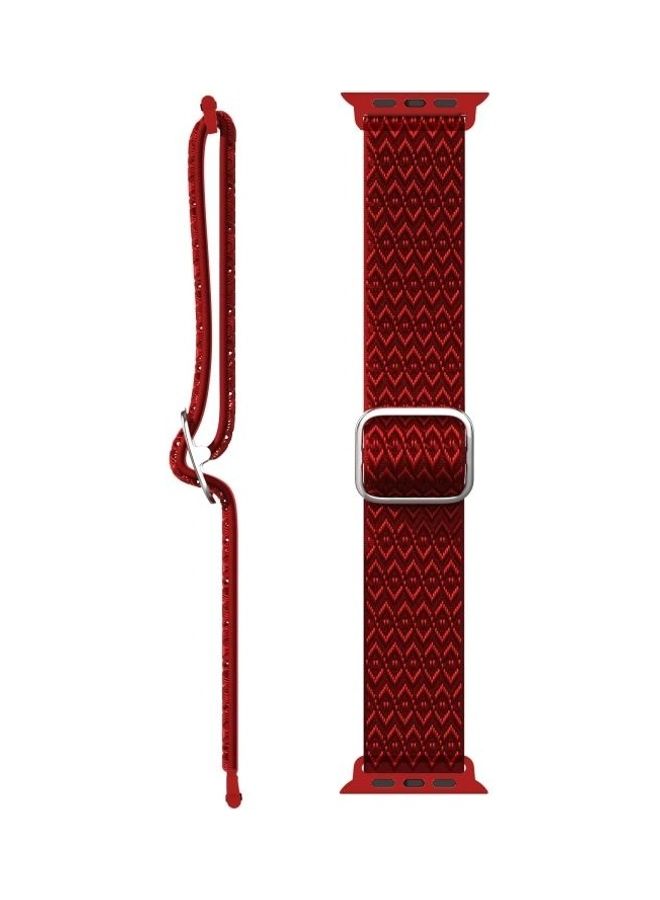 HuHa Replacement Watchband For Apple Watch Series 7 45mm/6 & SE & 5 & 4 44mm/3 & 2 & 1 42mm Red - Image 2