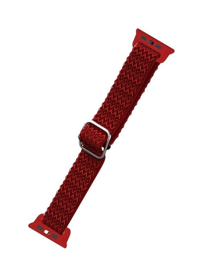 HuHa Replacement Watchband For Apple Watch Series 7 45mm/6 & SE & 5 & 4 44mm/3 & 2 & 1 42mm Red - Image 3