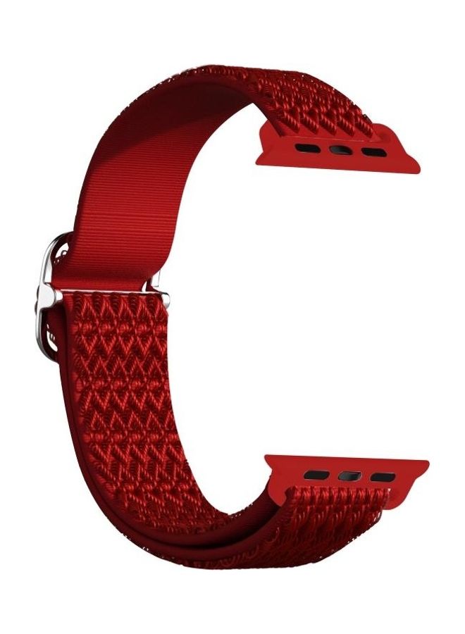 HuHa Replacement Watchband For Apple Watch Series 7 45mm/6 & SE & 5 & 4 44mm/3 & 2 & 1 42mm Red - Image 4
