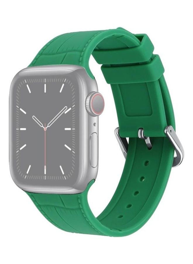 HuHa Bamboo Joint Silicone Replacement Strap Watchband For Apple Watch Series 7/6/SE/5/4/3/2/1 38/40/41mm Green - Image 1